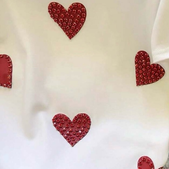 Rhinestone Embellished Red Heart T-shirt | Short Sleeve | XL | NWT - Picture 4 of 9
